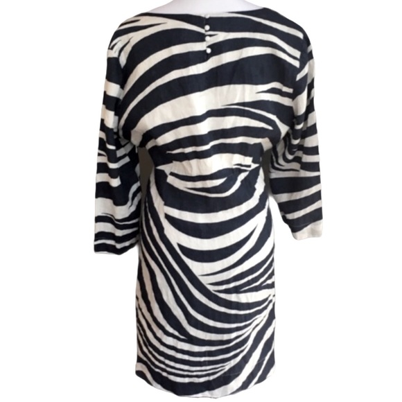 Boden Zebra Linen Tunic Dress Navy White Size 6 - Picture 8 of 10